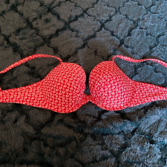 Aerie Padded Red Floral Swim Top 36DD - Picture 3 of 7